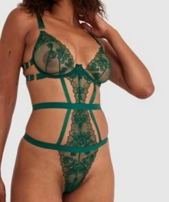 Night Games Oh Honey Bedroom Bodysuit - Dark Green