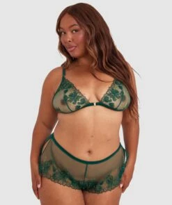 Night Games Oh Honey French Knicker - Dark Green -BRAS N THINGS Shop night games oh honey french knicker dark green 01433101 11
