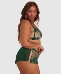 Night Games Oh Honey French Knicker - Dark Green -BRAS N THINGS Shop night games oh honey french knicker dark green 01433101 12