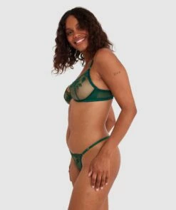 Night Games Oh Honey Underwire & Mini V Set - Dark Green -BRAS N THINGS Shop night games oh honey underwire mini v set dark green 01432901 9