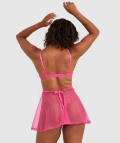 Night Games Prom Queen Babydoll & Mini V Set - Pink -BRAS N THINGS Shop night games prom queen babydoll mini v set pink 01488301 3
