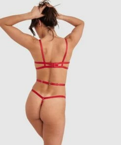 Night Games Sassy Cupless Bodysuit - Red -BRAS N THINGS Shop night games sassy cupless bodysuit red 01449701 4