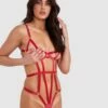 Night Games Sassy Cupless Bodysuit - Red