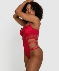 Night Games Showstopper Push Up Bodysuit - Red -BRAS N THINGS Shop night games showstopper push up bodysuit red 01362101 3