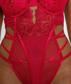 Night Games Showstopper Push Up Bodysuit - Red -BRAS N THINGS Shop night games showstopper push up bodysuit red 01362101 4