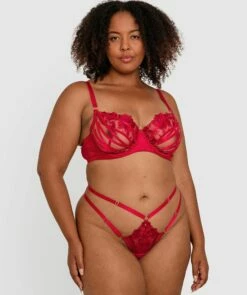 Night Games Showstopper Underwire Bra - Red