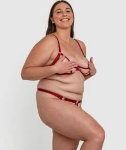 Night Games Voguish Cupless Bra - Dark Red