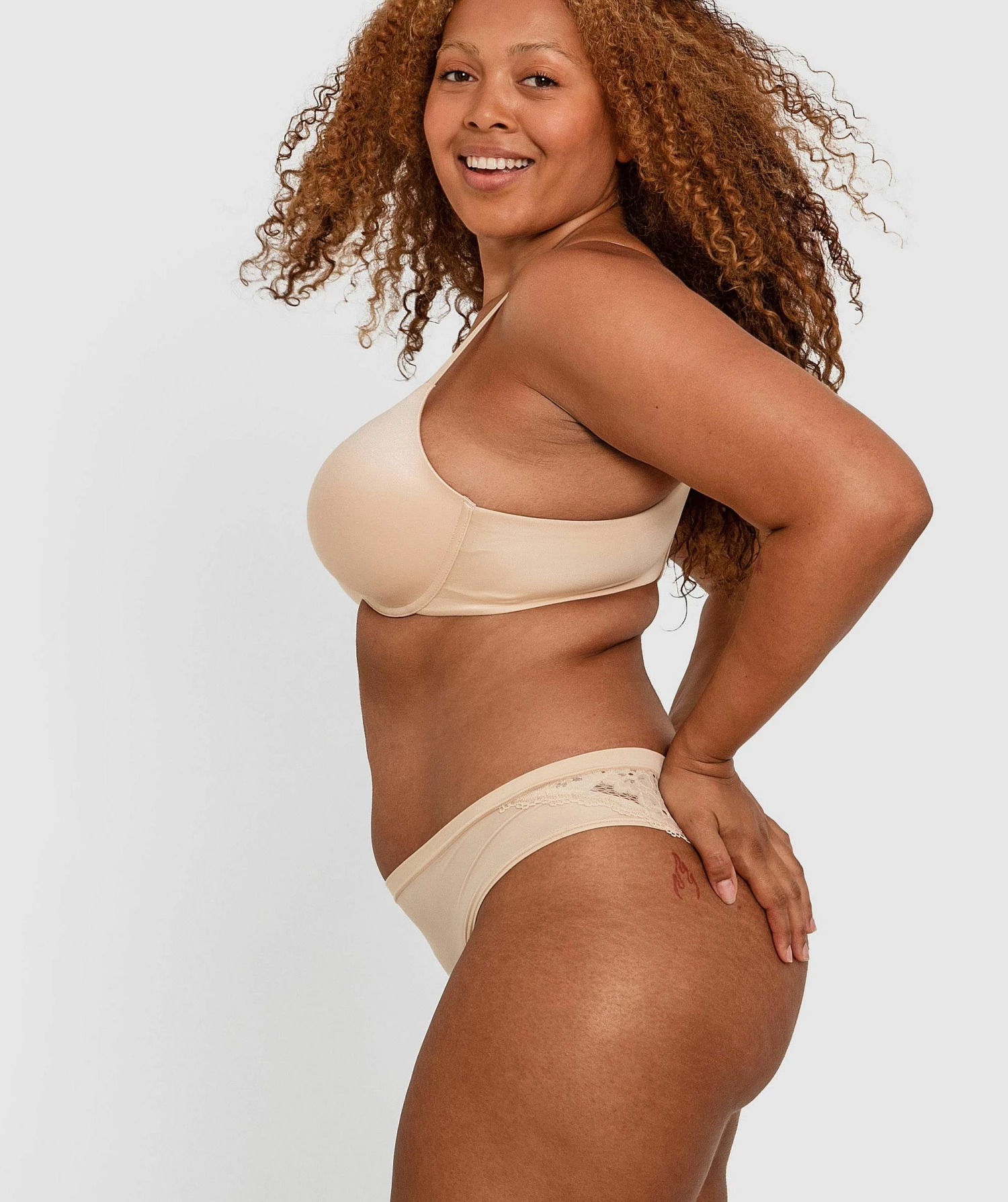 Planet Bliss Lace Brazilian Knicker - Nude 2 Planet Bliss Lace Brazilian Knicker - Nude - Image 2