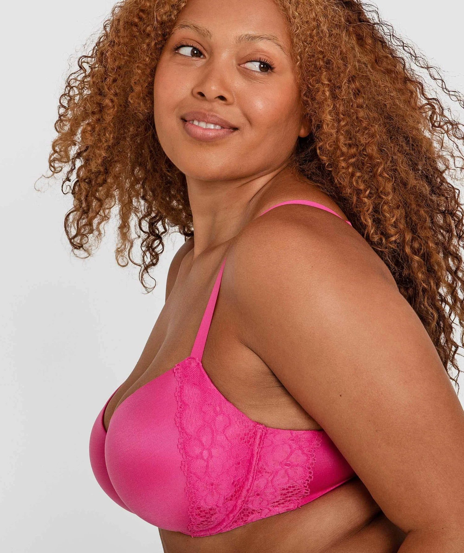 Planet Bliss Lace Contour Bra - Fuchsia Pink 2 Planet Bliss Lace Contour Bra - Fuchsia Pink - Image 2