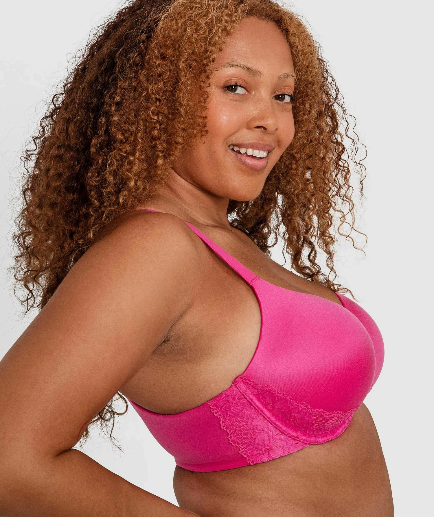 Planet Bliss Lace Full Cup Bra - Fuchsia Pink 2 Planet Bliss Lace Full Cup Bra - Fuchsia Pink - Image 2