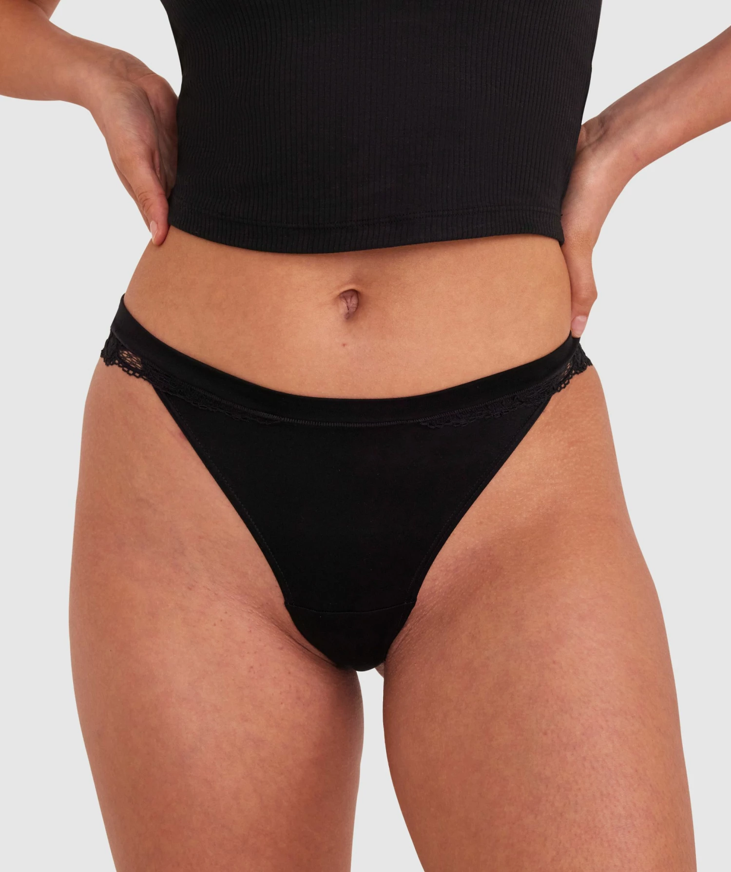 Planet Bliss Lace V String - Black 1 Planet Bliss Lace V String - Black