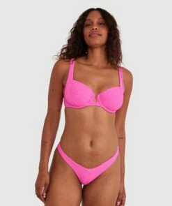 Planet Bliss Swim New Wave Brazilian Pant - Hot Pink -BRAS N THINGS Shop planet bliss swim new wave brazilian pant hot pink 01425202 4