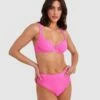 Planet Bliss Swim New Wave High Pant - Hot Pink