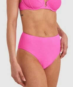 Planet Bliss Swim New Wave High Pant - Hot Pink -BRAS N THINGS Shop planet bliss swim new wave high pant hot pink 01425402 5