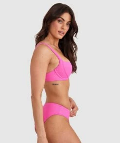 Planet Bliss Swim New Wave Hipster Pant - Hot Pink