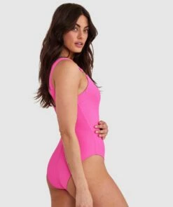 Planet Bliss Swim New Wave Underwire One Piece - Hot Pink -BRAS N THINGS Shop planet bliss swim new wave underwire one piece hot pink 01425502 11