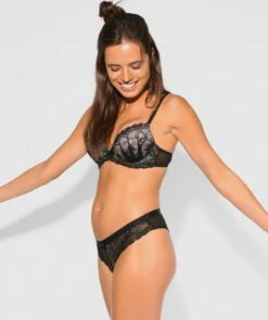 Posie Lace Brazilian Knicker - Black -BRAS N THINGS Shop posie lace brazilian knicker black 00496701 1