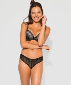 Posie Lace Brazilian Knicker - Black