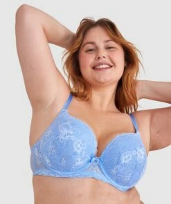 Posie Lace Full Cup Bra - Light Blue