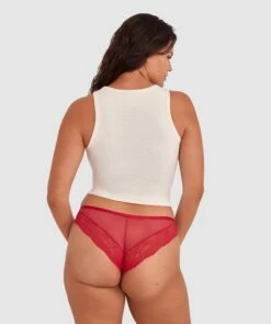 Rina Brazilian Knicker - Red -BRAS N THINGS Shop rina brazilian knicker red 01481701 1