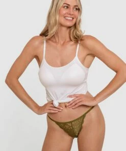 Romance Tanga Knicker - Khaki
