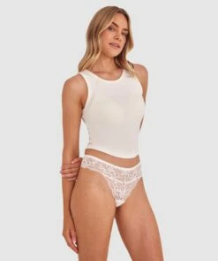 Romance V String Knicker - Ivory -BRAS N THINGS Shop romance v string knicker ivory 00590005 1