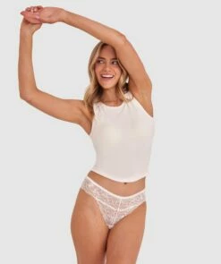 Romance V String Knicker - Ivory -BRAS N THINGS Shop romance v string knicker ivory 00590005 2