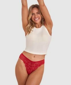 Romance V String Knicker - Red -BRAS N THINGS Shop romance v string knicker red 00590007 1