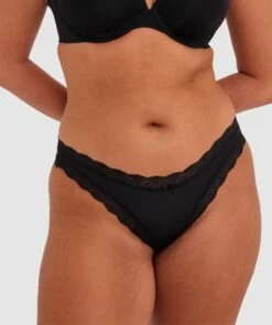 Romy High Leg Brazilian Knicker - Black