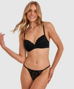 Sally Push Up Bra - Black -BRAS N THINGS Shop sally push up bra black 01484704 1