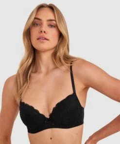 Sally Push Up Bra - Black -BRAS N THINGS Shop sally push up bra black 01484704