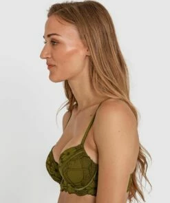 Saskia Push Up Bra - Khaki -BRAS N THINGS Shop saskia push up bra khaki 01377701 4