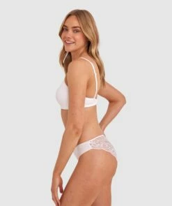 Smooth Comfort Lace Bikini Knicker - Ivory -BRAS N THINGS Shop smooth comfort lace bikini knicker ivory 00499004