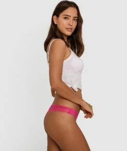 Smooth Comfort Lace V String - Fuchsia Pink 7 Smooth Comfort Lace V String - Fuchsia Pink -BRAS N THINGS Shop smooth comfort lace v string fuchsia pink 00498822 4