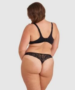 Smooth Comfort Lace V String Knicker - Black/ Black 10 Smooth Comfort Lace V String Knicker - Black/ Black -BRAS N THINGS Shop smooth comfort lace v string knicker black black 00498802 11