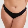 Smooth Comfort Lace V String Knicker - Black/ Black