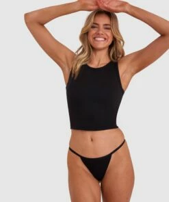 Smooth Comfort Mini V Knicker - Black -BRAS N THINGS Shop smooth comfort mini v knicker black 01013302 10