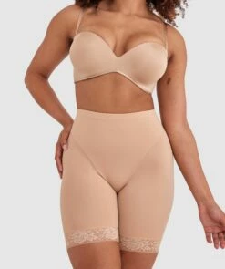 Smooth Microfibre Thigh Shaper - Nude -BRAS N THINGS Shop smooth microfibre thigh shaper nude 00337001 1