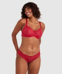 Stolen Hearts Brazilian Knicker - Red -BRAS N THINGS Shop stolen hearts brazilian knicker red 01480901 4