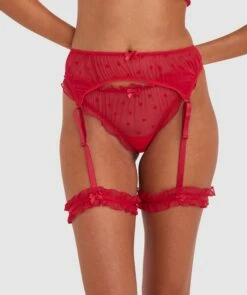 Stolen Hearts Suspender - Red