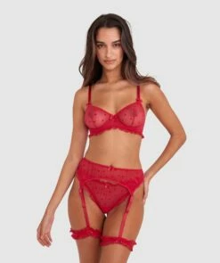 Stolen Hearts Suspender - Red -BRAS N THINGS Shop stolen hearts suspender red 01481001 4