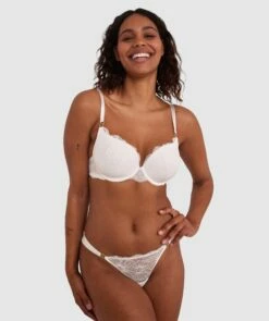 Tia Plunge Contour Bra - Ivory -BRAS N THINGS Shop tia plunge contour bra ivory 00754107 1