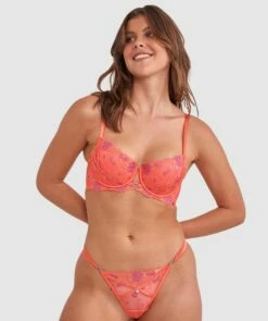 Vamp Can't Get Enough Double Push Up Bra - Orange -BRAS N THINGS Shop vamp can t get enough double push up bra orange 01426201 10
