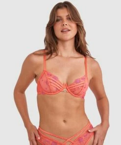 Vamp Can't Get Enough Underwire Bra - Orange -BRAS N THINGS Shop vamp can t get enough underwire bra orange 01373202 10