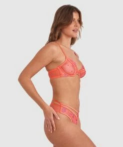 Vamp Can't Get Enough Underwire Bra - Orange -BRAS N THINGS Shop vamp can t get enough underwire bra orange 01373202 11