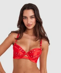 Vamp Don't You Dare Push Up Bra - Red
