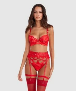 Vamp Don't You Dare Suspender - Red -BRAS N THINGS Shop vamp don t you dare suspender red 01454701 3