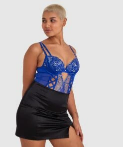 Vamp Enjoy Lovebirds Push Up Bodysuit - Cobalt Blue -BRAS N THINGS Shop vamp enjoy lovebirds push up bodysuit cobalt blue 01348903 10