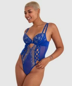 Vamp Enjoy Lovebirds Push Up Bodysuit - Cobalt Blue -BRAS N THINGS Shop vamp enjoy lovebirds push up bodysuit cobalt blue 01348903 14