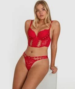 Vamp Excite Me Double Push Up Bra - Red
